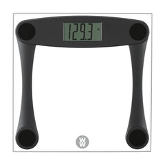 Weight Watchers Scales by Conair Bathroom Scale for Body Weight Digital Scale Glass Body Scale Measures Weight Up to 400 Lbs. in Black Frame