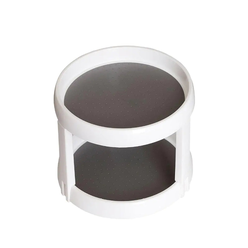 Twin Turntable Desktop Organizer with Rotating Layers