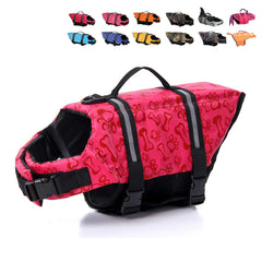 HAOCOO Dog Life Jacket Vest Saver Safety Swimsuit Preserver with Reflective Stripes/Adjustable Belt Dogs?Pink BoneXXL